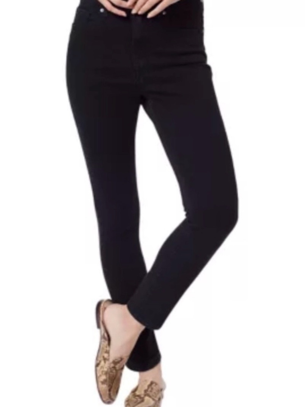 Sam Edelman The Kitten Mid-Rise Skinny Ankle Jeans in Black - Picture 2 of 16